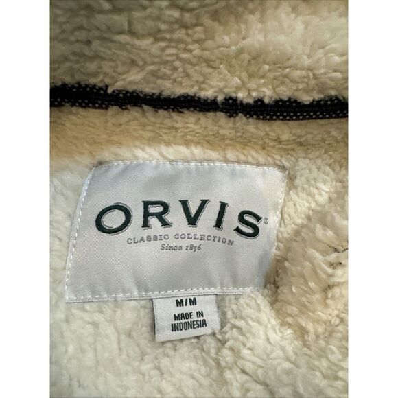 Mens Orvis 1/4 Sweater Navy Blue Fleece Lined size Medium - Picture 6 of 10